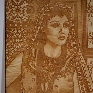 Royal woman. Laser engraving, wall art